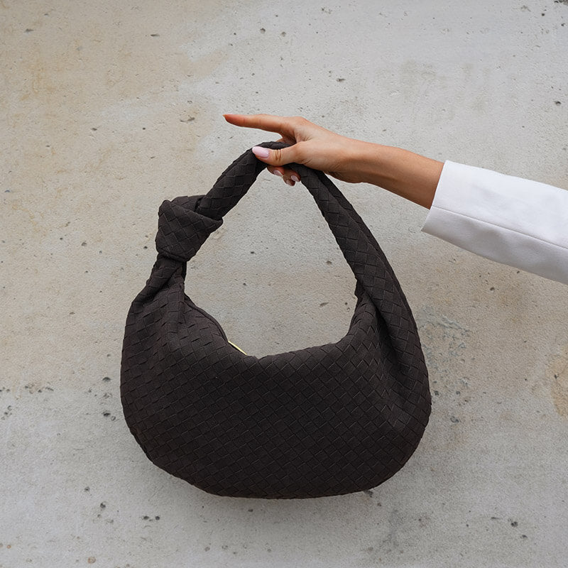 Bolsa Trançada Alice Grande Camurça